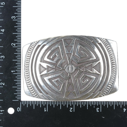 J Yellowhorse Navajo Sterling maze belt buckle - Estate Fresh Austin