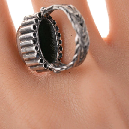 Jadeite Sterling Handmade artisan ring - Estate Fresh Austin