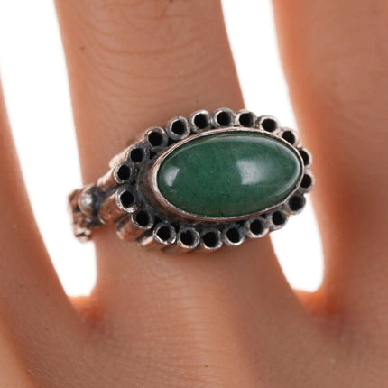 Jadeite Sterling Handmade artisan ring - Estate Fresh Austin