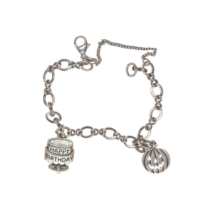 James Avery sterling Jack o Lantern Happy Birthday charm bracelet sterling - Estate Fresh Austin