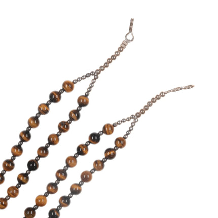 James Martin Navajo Sterling cat's eye pendant on beaded necklace - Estate Fresh Austin