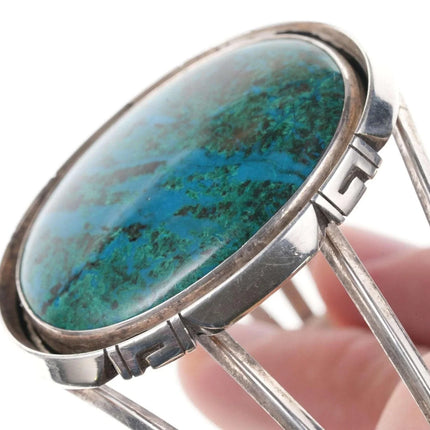 James Shay Navajo Sterling Chrysocolla cuff bracelet - Estate Fresh Austin