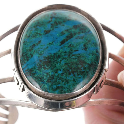 James Shay Navajo Sterling Chrysocolla cuff bracelet - Estate Fresh Austin