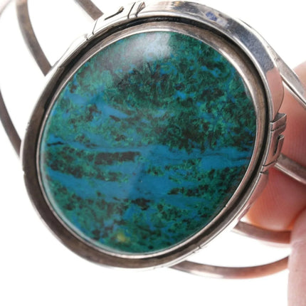 James Shay Navajo Sterling Chrysocolla cuff bracelet - Estate Fresh Austin