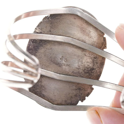 James Shay Navajo Sterling Chrysocolla cuff bracelet - Estate Fresh Austin