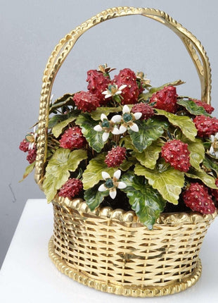 Jane Hutcheson Fleurs des Siecles Strawberry Basket with Jewel flowers - Estate Fresh Austin