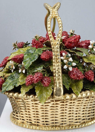 Jane Hutcheson Fleurs des Siecles Strawberry Basket with Jewel flowers - Estate Fresh Austin