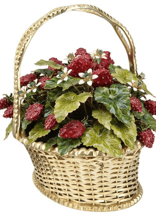 Jane Hutcheson Fleurs des Siecles Strawberry Basket with Jewel flowers - Estate Fresh Austin