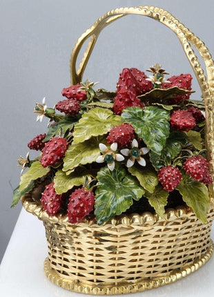 Jane Hutcheson Fleurs des Siecles Strawberry Basket with Jewel flowers - Estate Fresh Austin