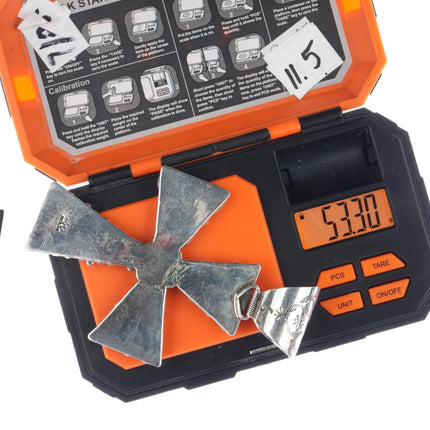 Janet Jake Navajo Sterling Charoite, Gaspeite, Turquoise, coral cross pendant - Estate Fresh Austin