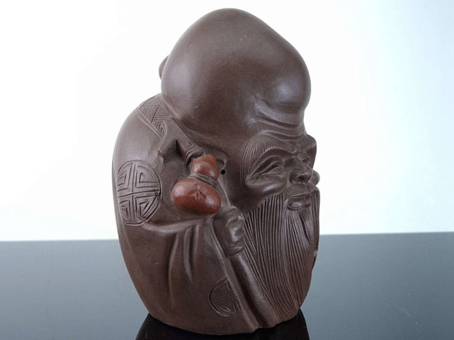 Japanese Bizen Pottery Fukurokuju Statue - Estate Fresh Austin