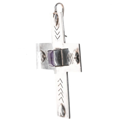 JB Southwestern sterling amethyst hearts cross pendant - Estate Fresh Austin