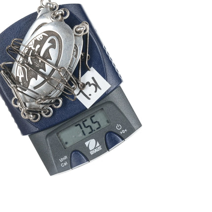 Jerome Begay Navajo Overlay Style Sterling Conchos necklace - Estate Fresh Austin