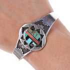 Jerry Cowboy Navajo Sterling silver Multi-stone channel inlay bracelet - Estate Fresh Austin
