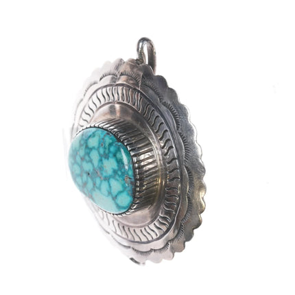 Jim Calladitto Navajo Sterling high grade turquoise pendant - Estate Fresh Austin