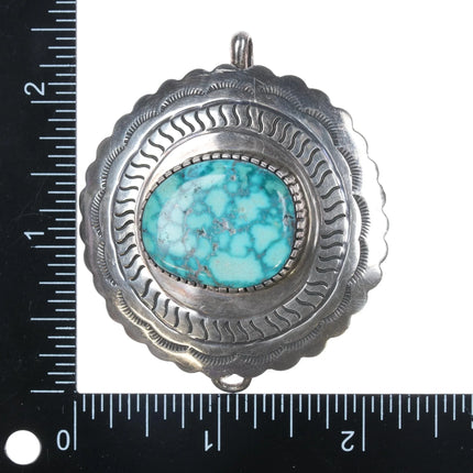 Jim Calladitto Navajo Sterling high grade turquoise pendant - Estate Fresh Austin