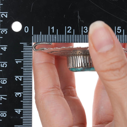 Jim Calladitto Navajo Sterling high grade turquoise pendant - Estate Fresh Austin