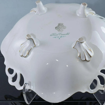 JL Menau Graf Von Hennebert Porzellan Echt Reticulated footed hand enameled porc - Estate Fresh Austin