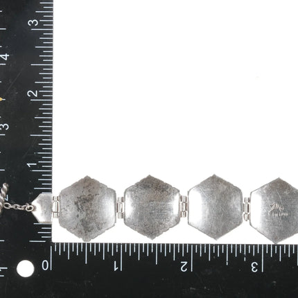 Joe Delgarito Navajo sterling/14k 6.75"-8" Adjustable link bracelet - Estate Fresh Austin