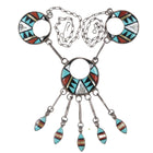 John and Rosalie Bowannie Zuni Sterling multi-stone intarsia inlay necklace - Estate Fresh Austin