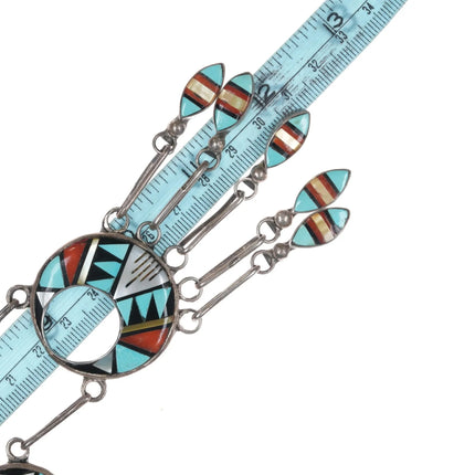 John and Rosalie Bowannie Zuni Sterling multi-stone intarsia inlay necklace - Estate Fresh Austin
