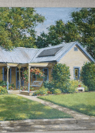 John McClusky (1914 - 1994) Oil Painting of a Texas home - Estate Fresh Austin