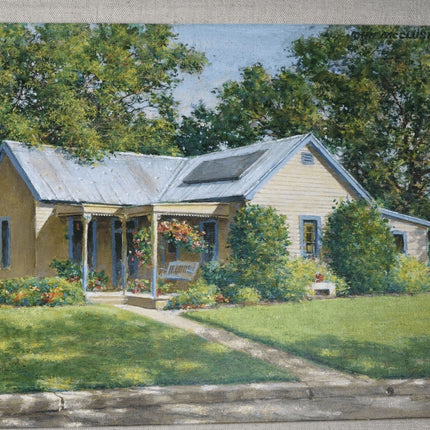 John McClusky (1914 - 1994) Oil Painting of a Texas home - Estate Fresh Austin