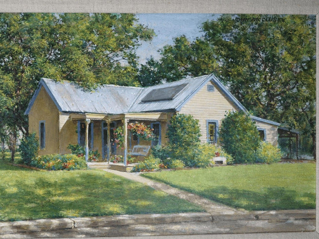 John McClusky (1914-1994) Oil Painting of a Texas home - Estate Fresh Austin