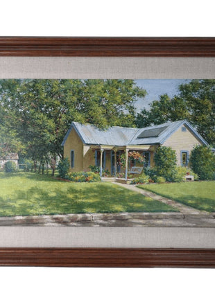 John McClusky (1914 - 1994) Oil Painting of a Texas home - Estate Fresh Austin