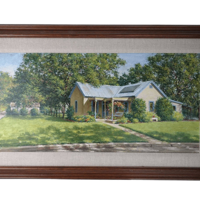 John McClusky (1914 - 1994) Oil Painting of a Texas home - Estate Fresh Austin