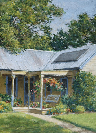 John McClusky (1914 - 1994) Oil Painting of a Texas home - Estate Fresh Austin