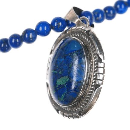 John McCray Navajo sterling and Lapis beaded necklace/pendant - Estate Fresh Austin