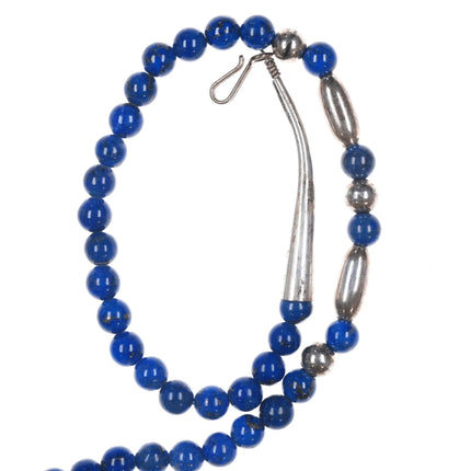 John McCray Navajo sterling and Lapis beaded necklace/pendant - Estate Fresh Austin