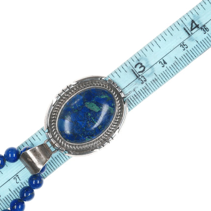 John McCray Navajo sterling and Lapis beaded necklace/pendant - Estate Fresh Austin