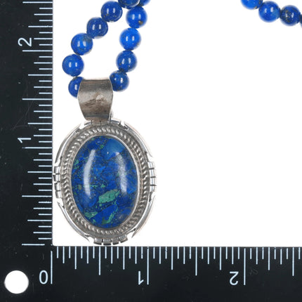 John McCray Navajo sterling and Lapis beaded necklace/pendant - Estate Fresh Austin