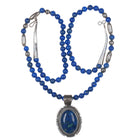 John McCray Navajo sterling and Lapis beaded necklace/pendant - Estate Fresh Austin