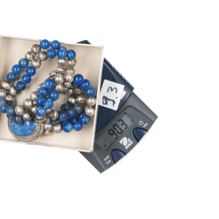 John McCray Navajo Sterling denim lapis choker necklace - Estate Fresh Austin