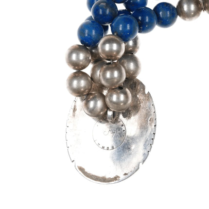 John McCray Navajo Sterling denim lapis choker necklace - Estate Fresh Austin