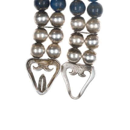 John McCray Navajo Sterling denim lapis choker necklace - Estate Fresh Austin