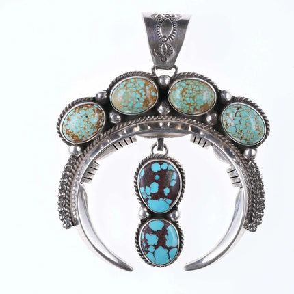 John Nelson Navajo Sterling and ber-Burnham turquoise pendant - Estate Fresh Austin
