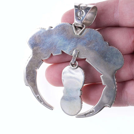 John Nelson Navajo Sterling and ber-Burnham turquoise pendant - Estate Fresh Austin