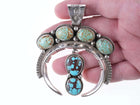 John Nelson Navajo Sterling and ber-Burnham turquoise pendant - Estate Fresh Austin