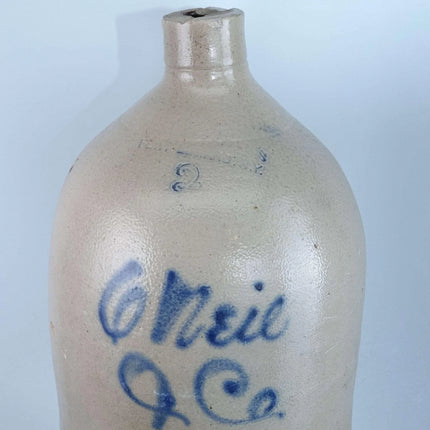 John O'Neil, Whitehall, New York Stoneware Whiskey Advertising Jug - Estate Fresh Austin