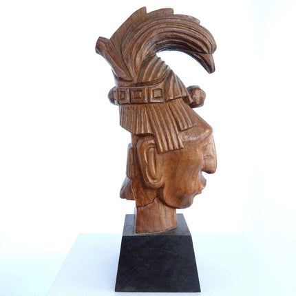 Jose Pinal (1913-1983) Carved Aztec Warrior Figure listed Mexican Artist 11" - Estate Fresh Austin