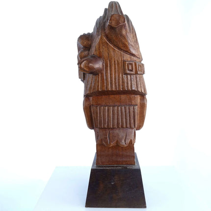 Jose Pinal (1913-1983) Carved Aztec Warrior Figure listed Mexican Artist 11" - Estate Fresh Austin