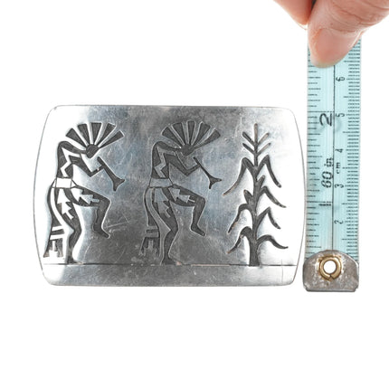Joseph Harlan Hopi Overlay silver belt buckle - Estate Fresh Austin