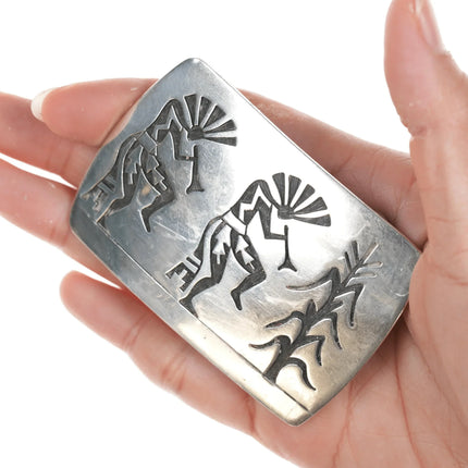 Joseph Harlan Hopi Overlay silver belt buckle - Estate Fresh Austin