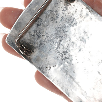 Joseph Harlan Hopi Overlay silver belt buckle - Estate Fresh Austin