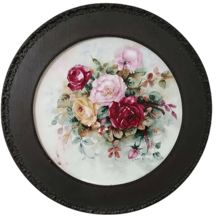 JPL Limoges Porcelain Plaque Jean Pouyat C.1900 Artist Signed 18" With Roses an - Estate Fresh Austin