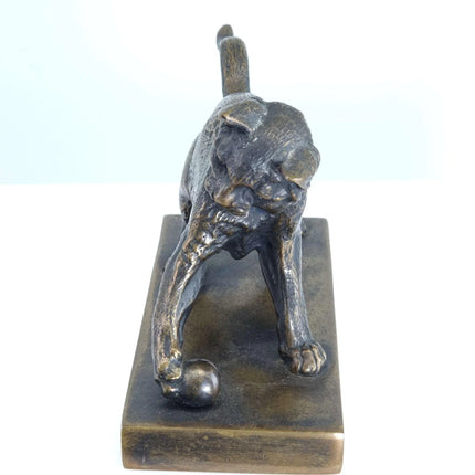 Julius Heinrich HAHNEL (1823-1909) Bronze Playful Cat - Estate Fresh Austin